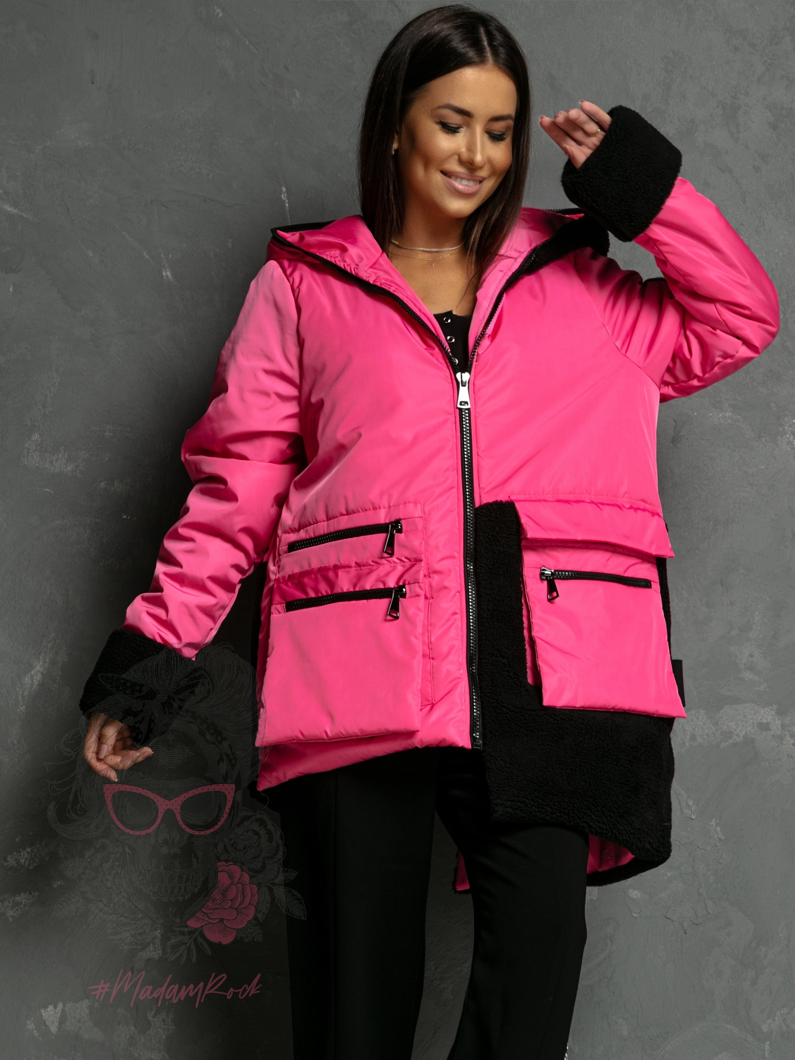 Kurtka z barankiem Hatric różowa