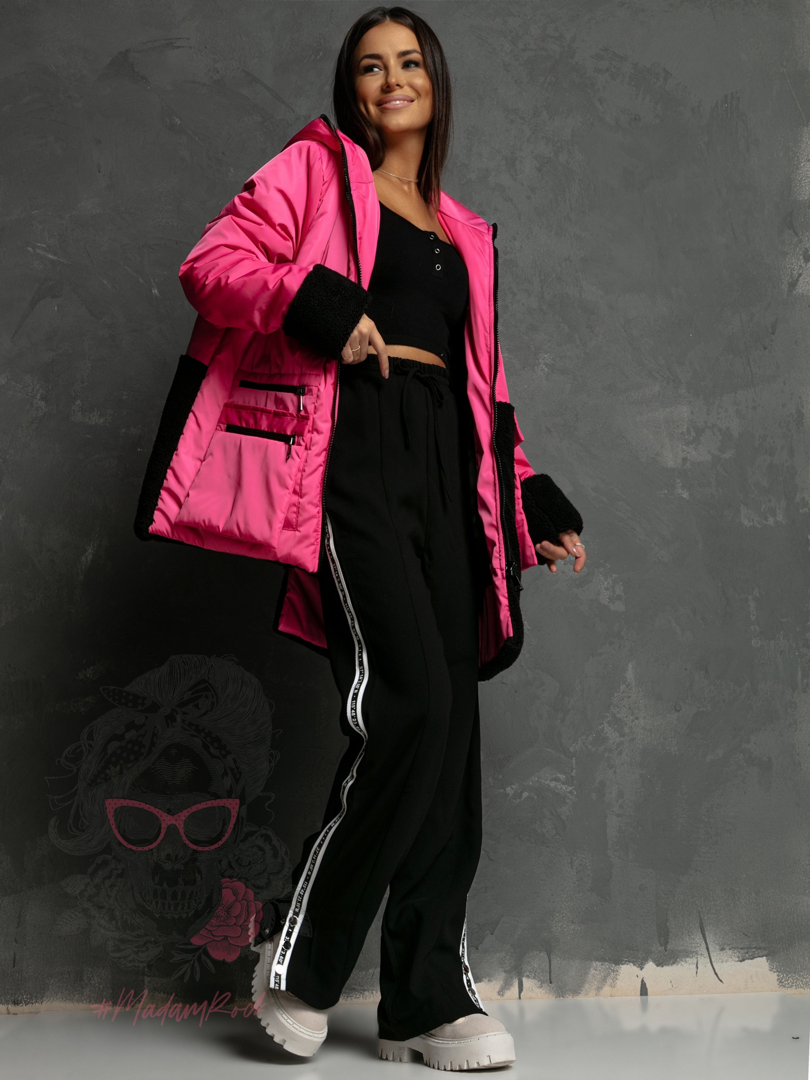 Kurtka z barankiem Hatric różowa