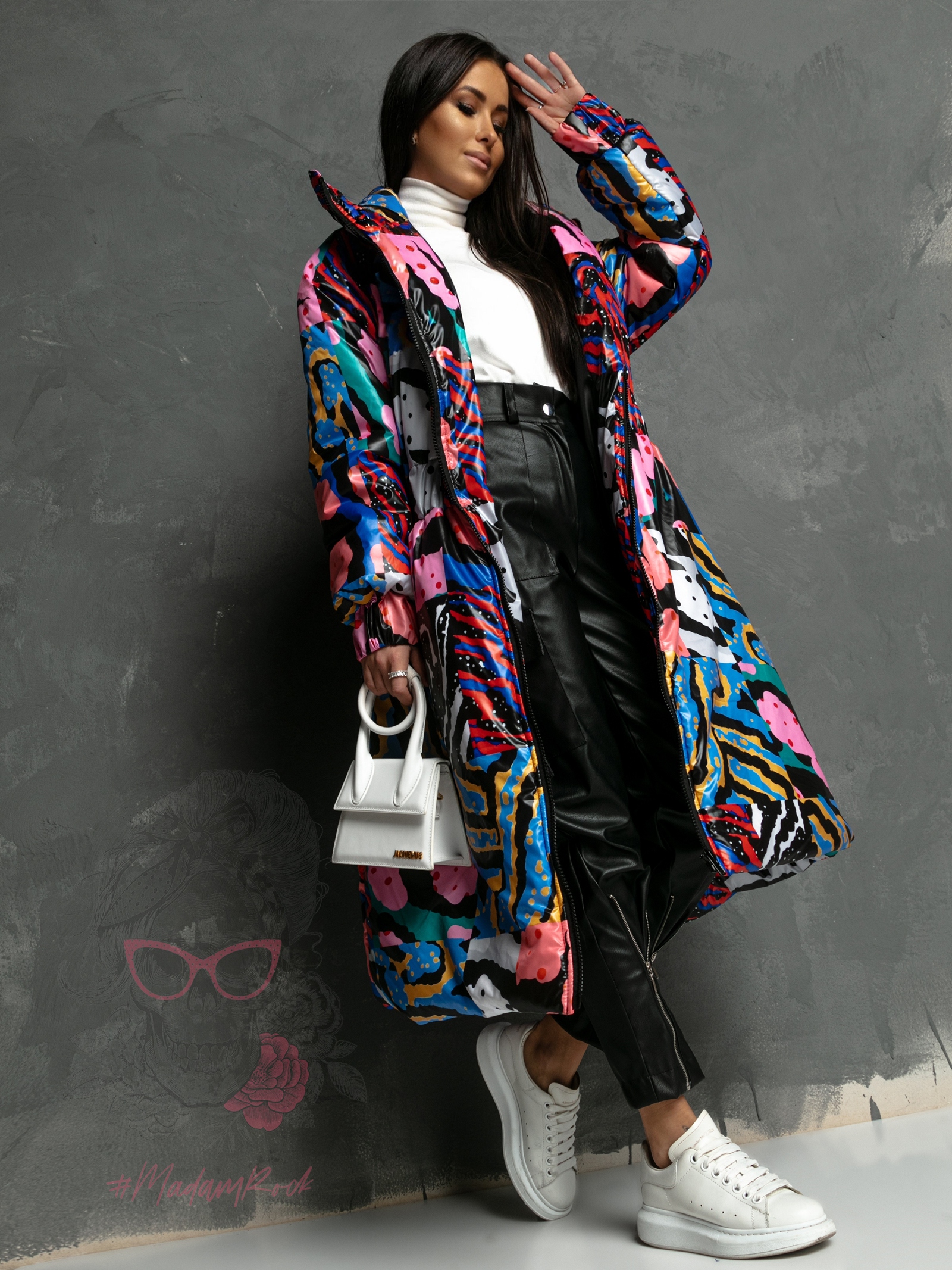 Płaszcz taliowany MC Olelo kolorowy