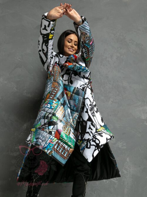 Kurtka asymetryczna Our City kolorowa