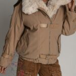 Kurtka z futrem Jaker karmelowa