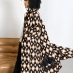 Płaszcz oversize MC ROMB czarno-beżowy