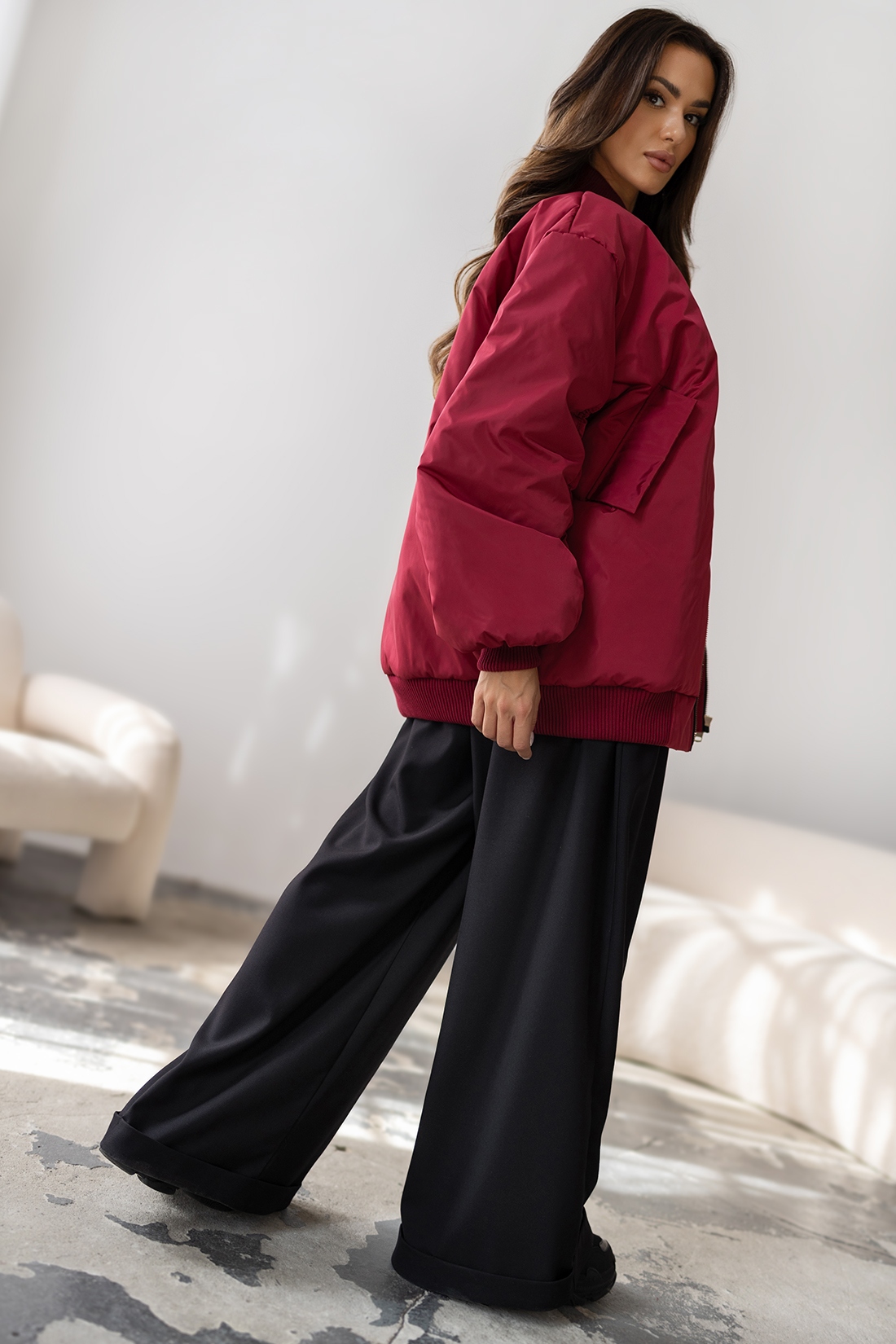 Kurtka damska bomberka MC Bomberss bordowa