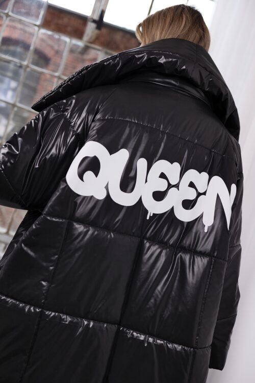 Płaszcz długi puchowy MC Queen czarny