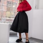 Spódnica rozkloszowana midi MC Hollywood czarna