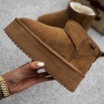 PRZEDSPRZEDAŻ Botki śniegowce MISTIC OLAVOGA karmelowe