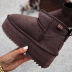 PRZEDSPRZEDAŻ Botki śniegowce MISTIC OLAVOGA czekoladowe