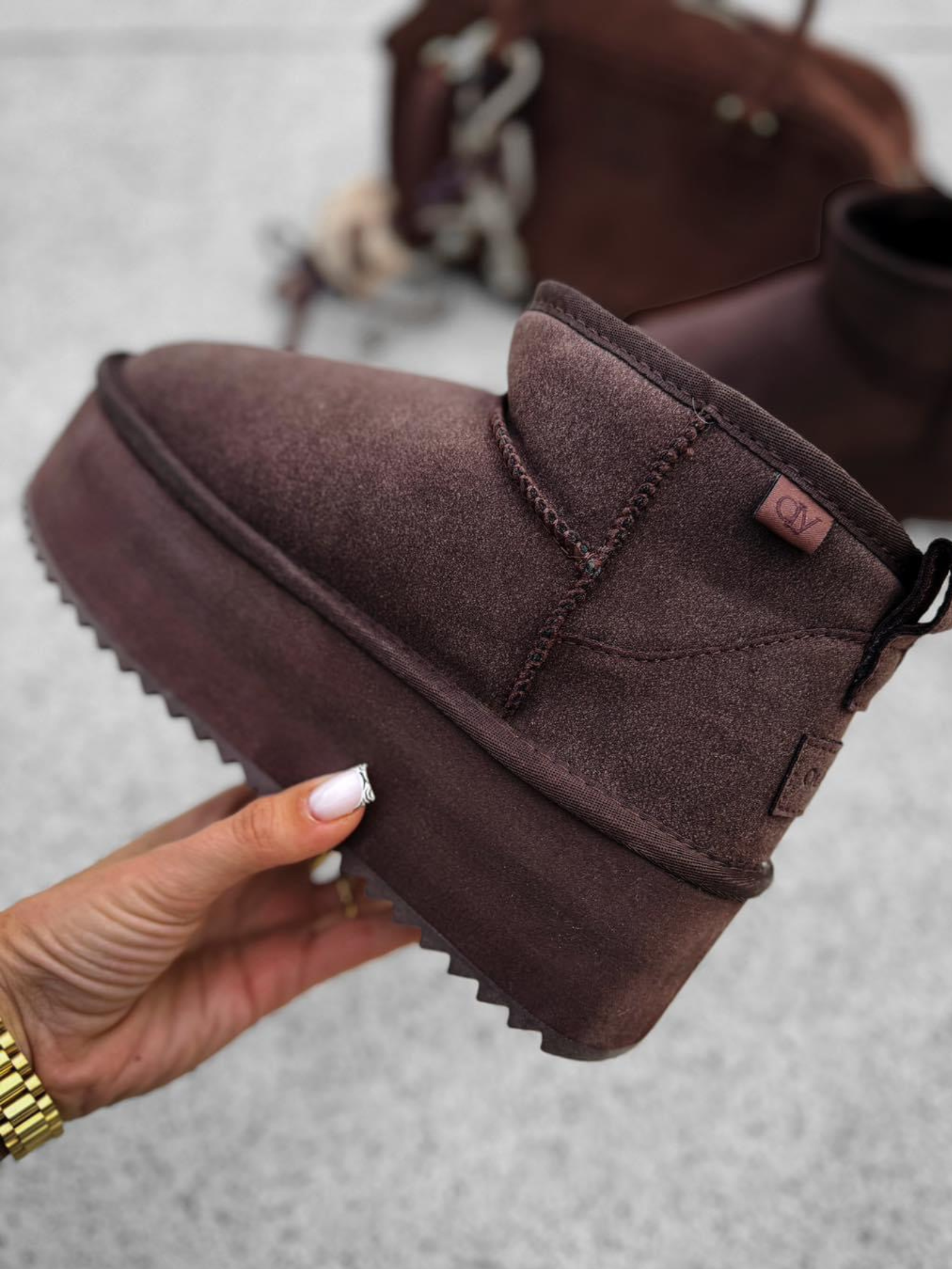 PRZEDSPRZEDAŻ Botki śniegowce MISTIC OLAVOGA czekoladowe