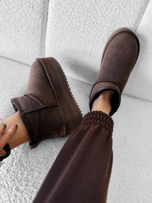 PRZEDSPRZEDAŻ Botki śniegowce MISTIC OLAVOGA czekoladowe