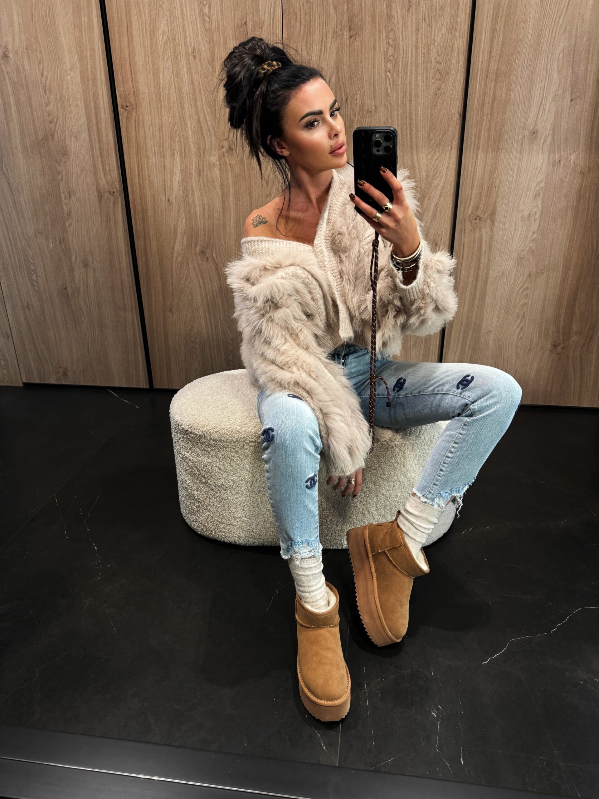 PRZEDSPRZEDAŻ Botki śniegowce MISTIC OLAVOGA karmelowe