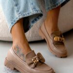 Mokasyny z misiem Madam Bobi cappuccino