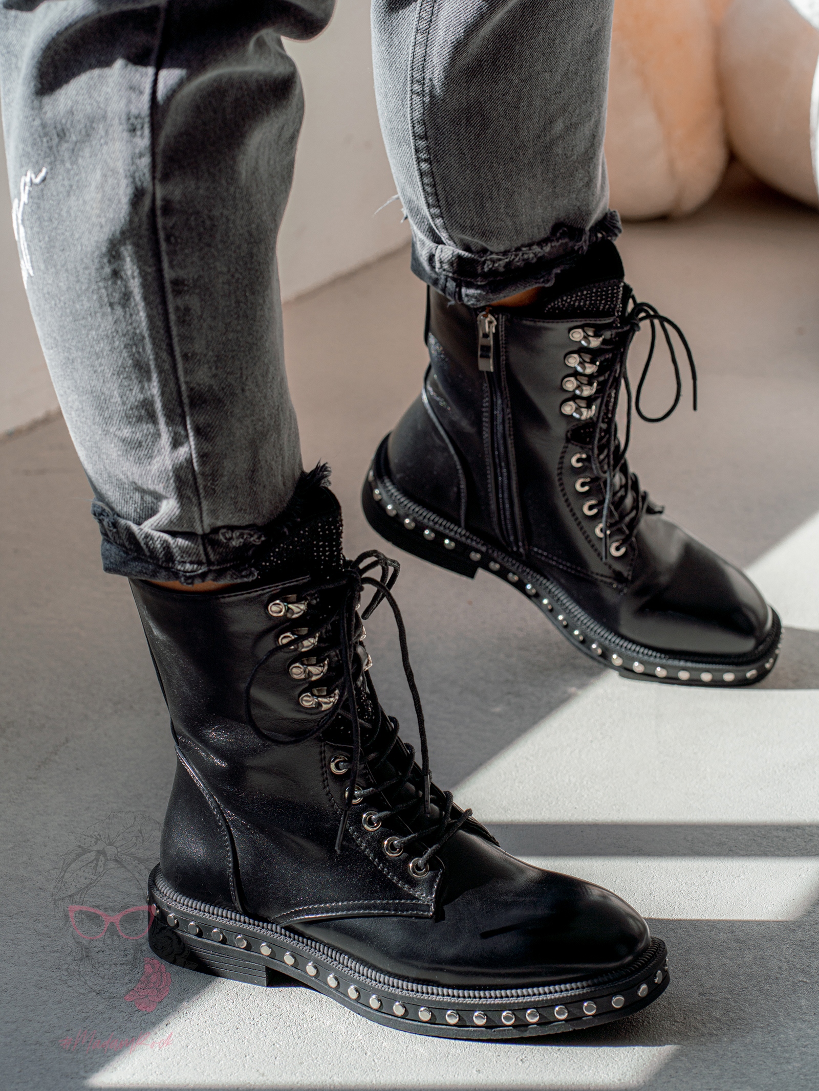 Workery damskie Rock Kazer Czarne