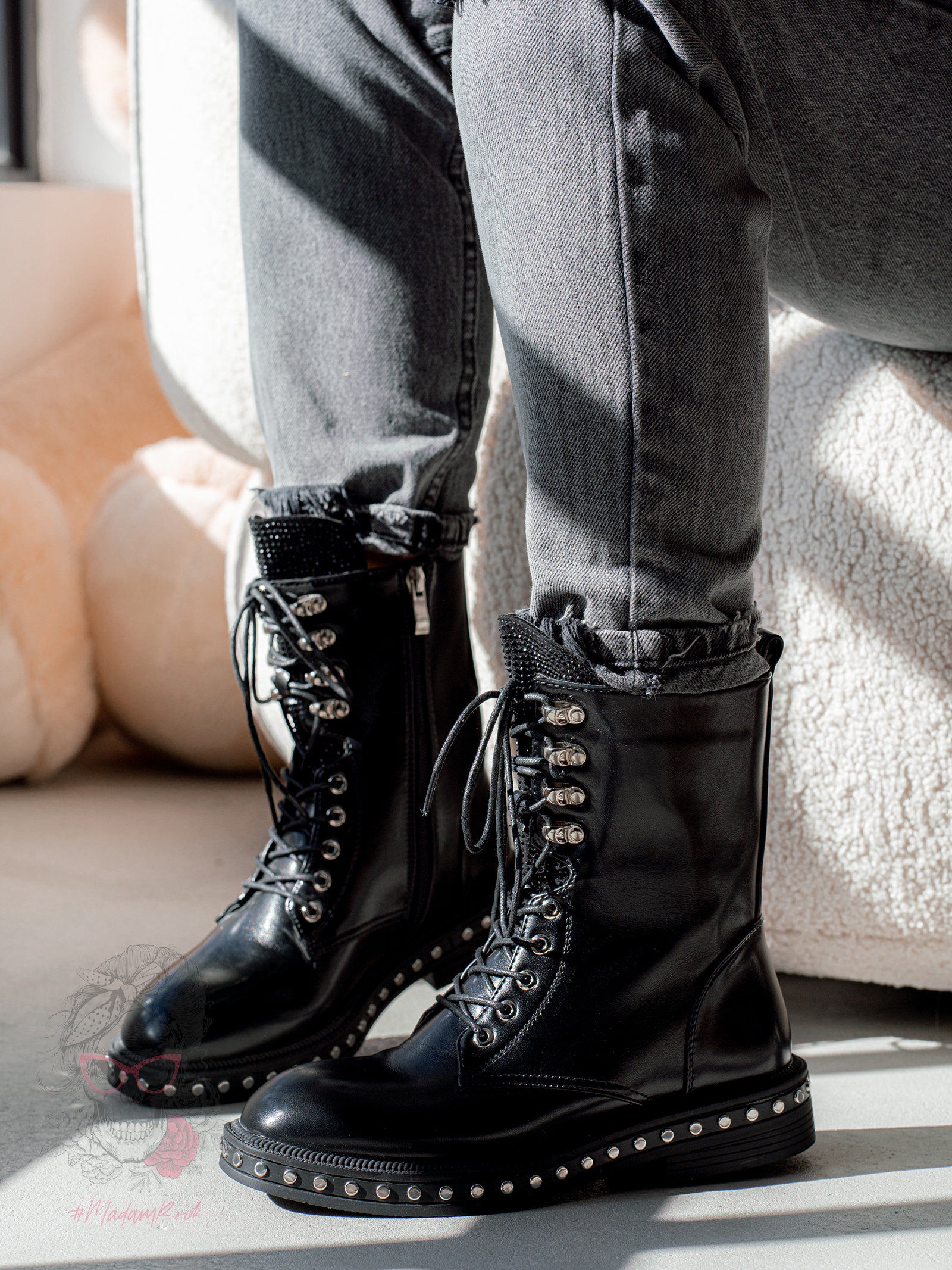 Workery damskie Rock Kazer Czarne