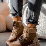 Botki trapery Madam Plum beżowe