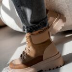 Botki trapery Madam Plum beżowe