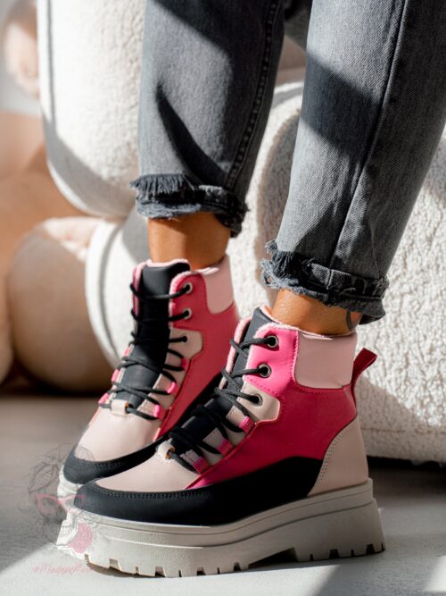 Botki trapery Madam Plum różowe