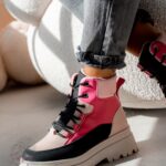 Botki trapery Madam Plum różowe