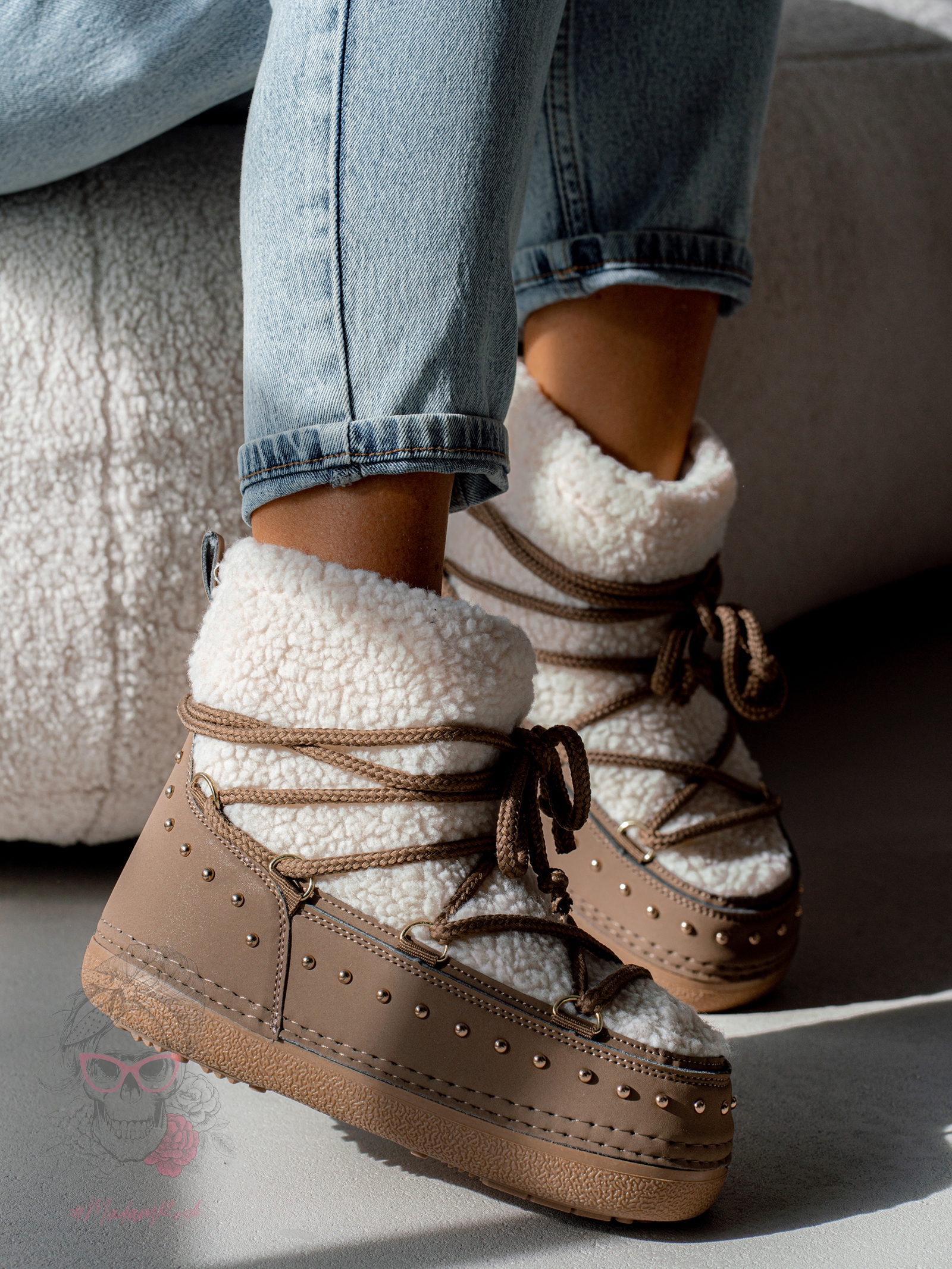 Śniegowce z barankiem Rock Cloe khaki