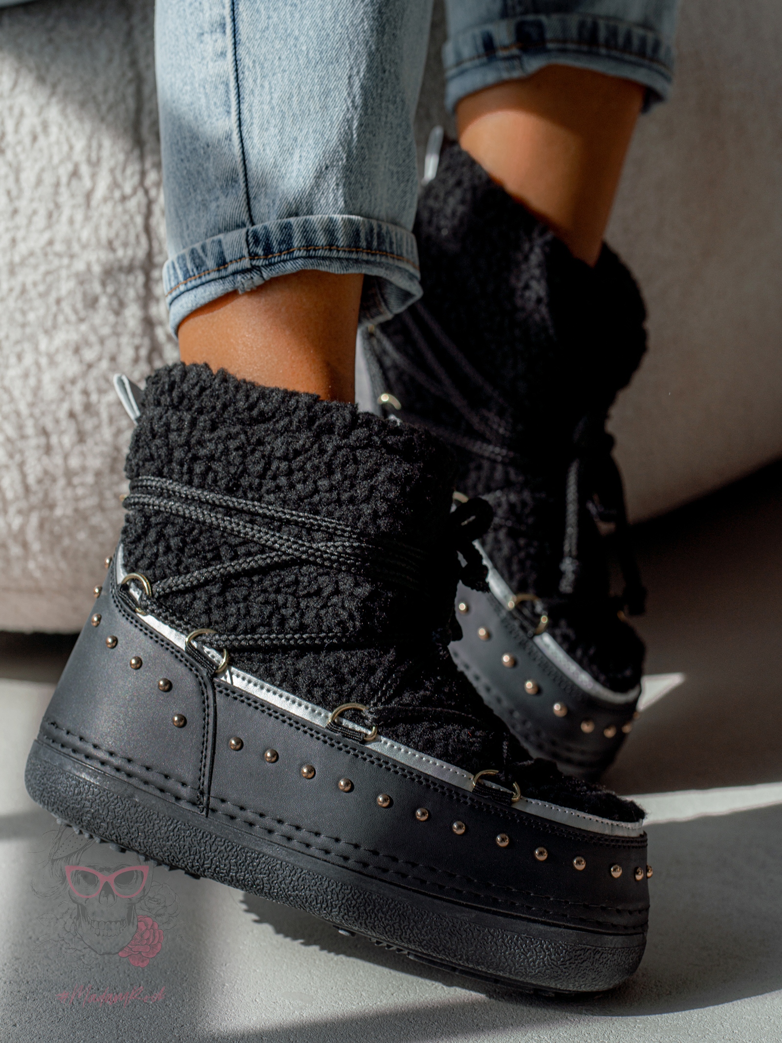 Śniegowce z barankiem Rock Cloe czarne