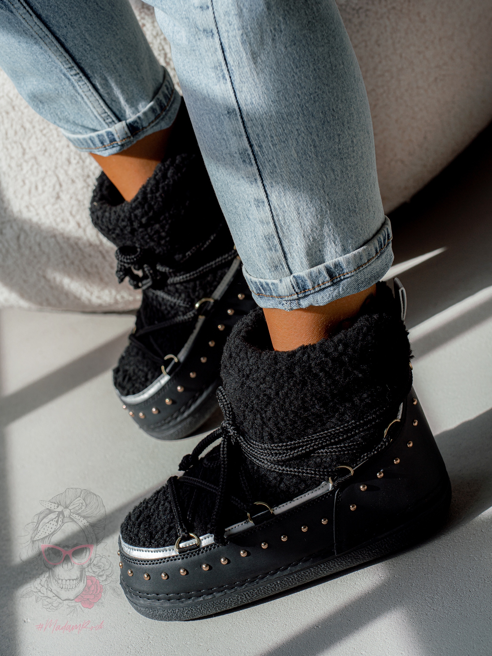 Śniegowce z barankiem Rock Cloe czarne