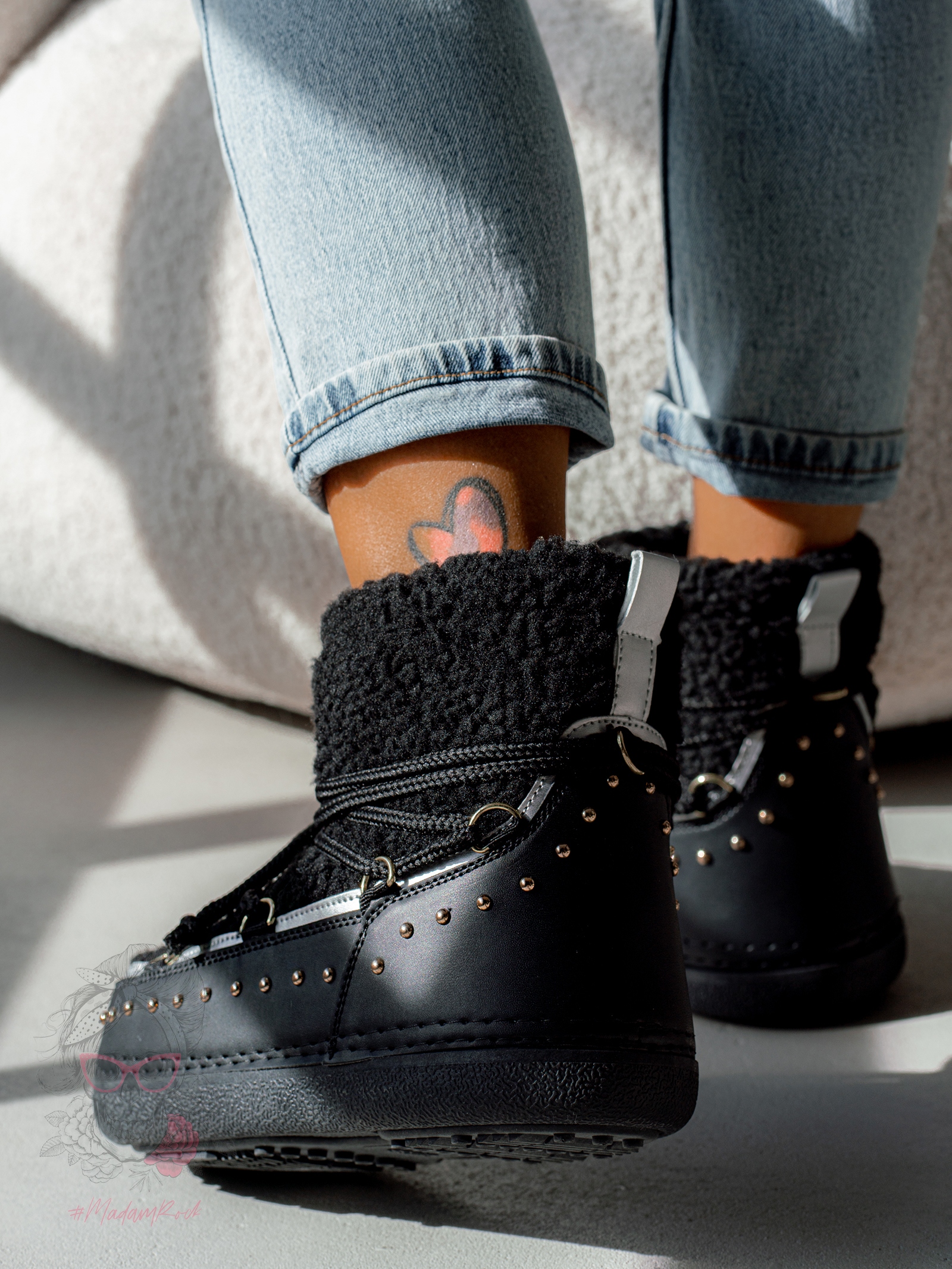 Śniegowce z barankiem Rock Cloe czarne