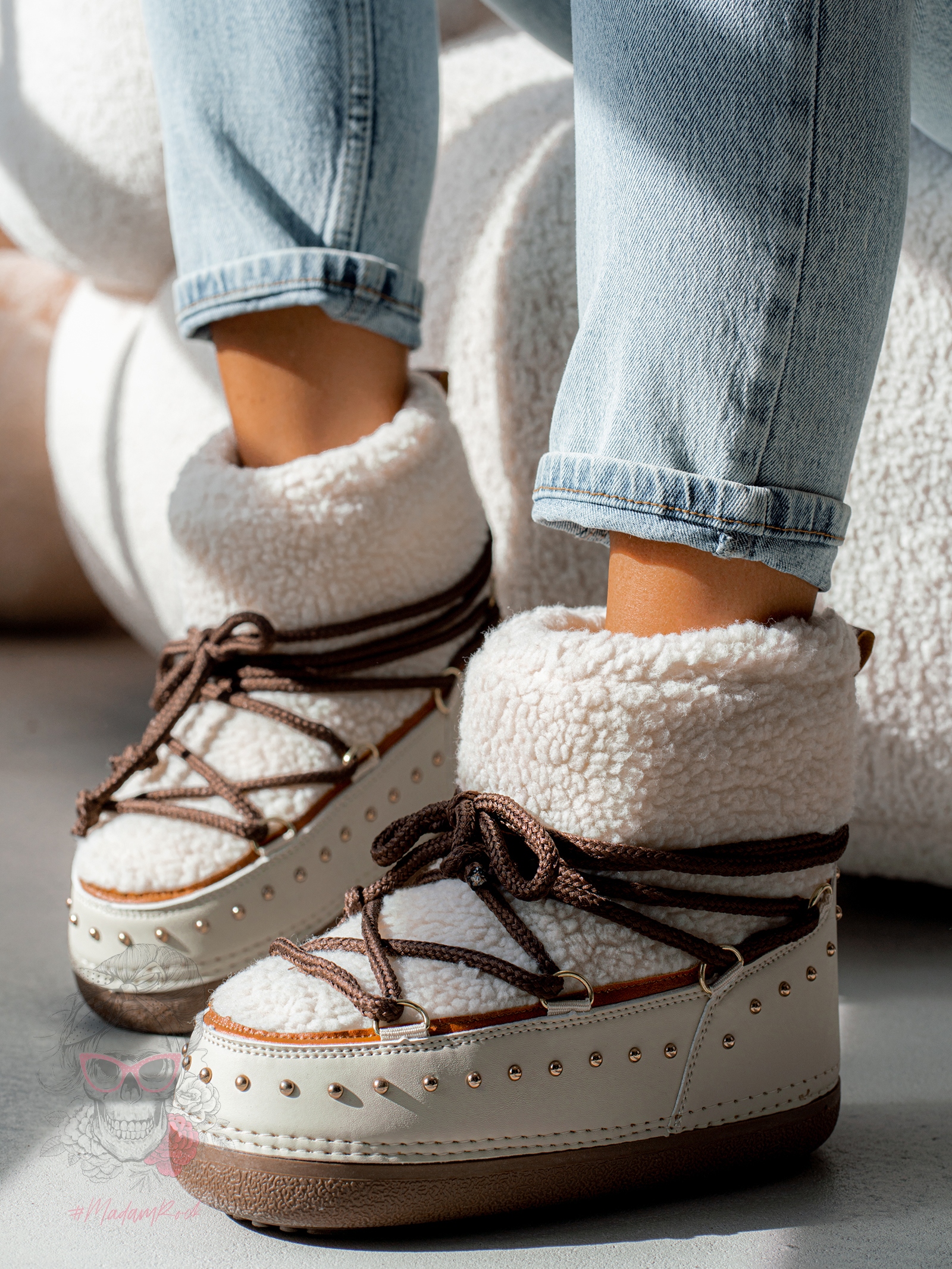 Śniegowce z barankiem Rock Cloe beżowe Śniegowce z barankiem Rock Cloe beżowe