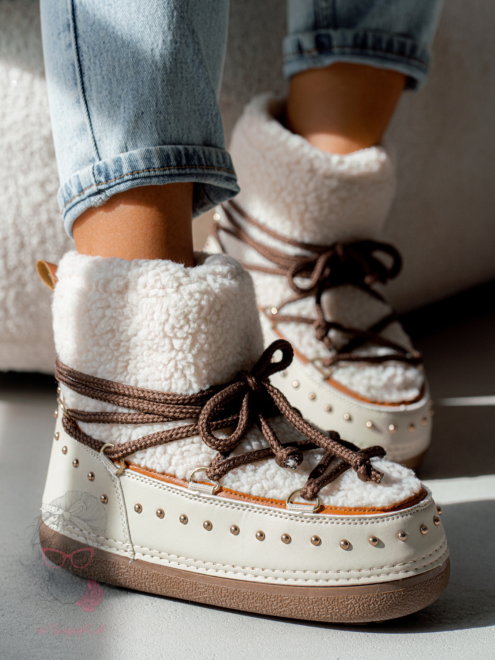 Śniegowce z barankiem Rock Cloe beżowe