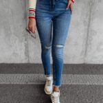 Spodnie jeansowe slim fit Buena Ola Voga niebieskie