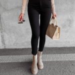 Spodnie jeansowe skinny z aplikacją Tango Ola Voga czarne