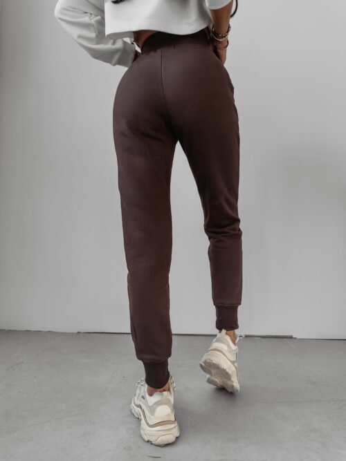 Spodnie dresowe z gumą Prima Ola Voga brązowe