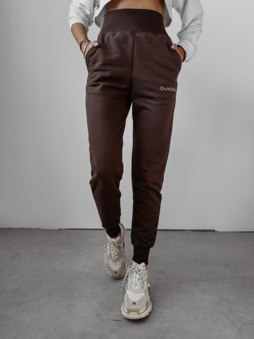 Spodnie dresowe z gumą Prima Ola Voga brązowe