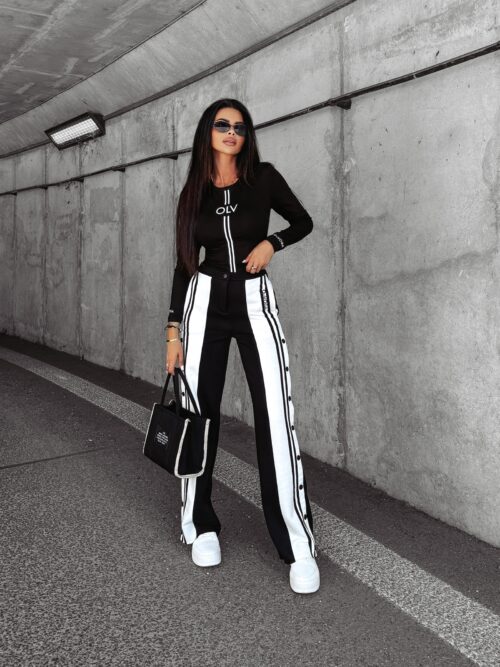 Spodnie z lampasami CLYDE OLAVOGA czarne