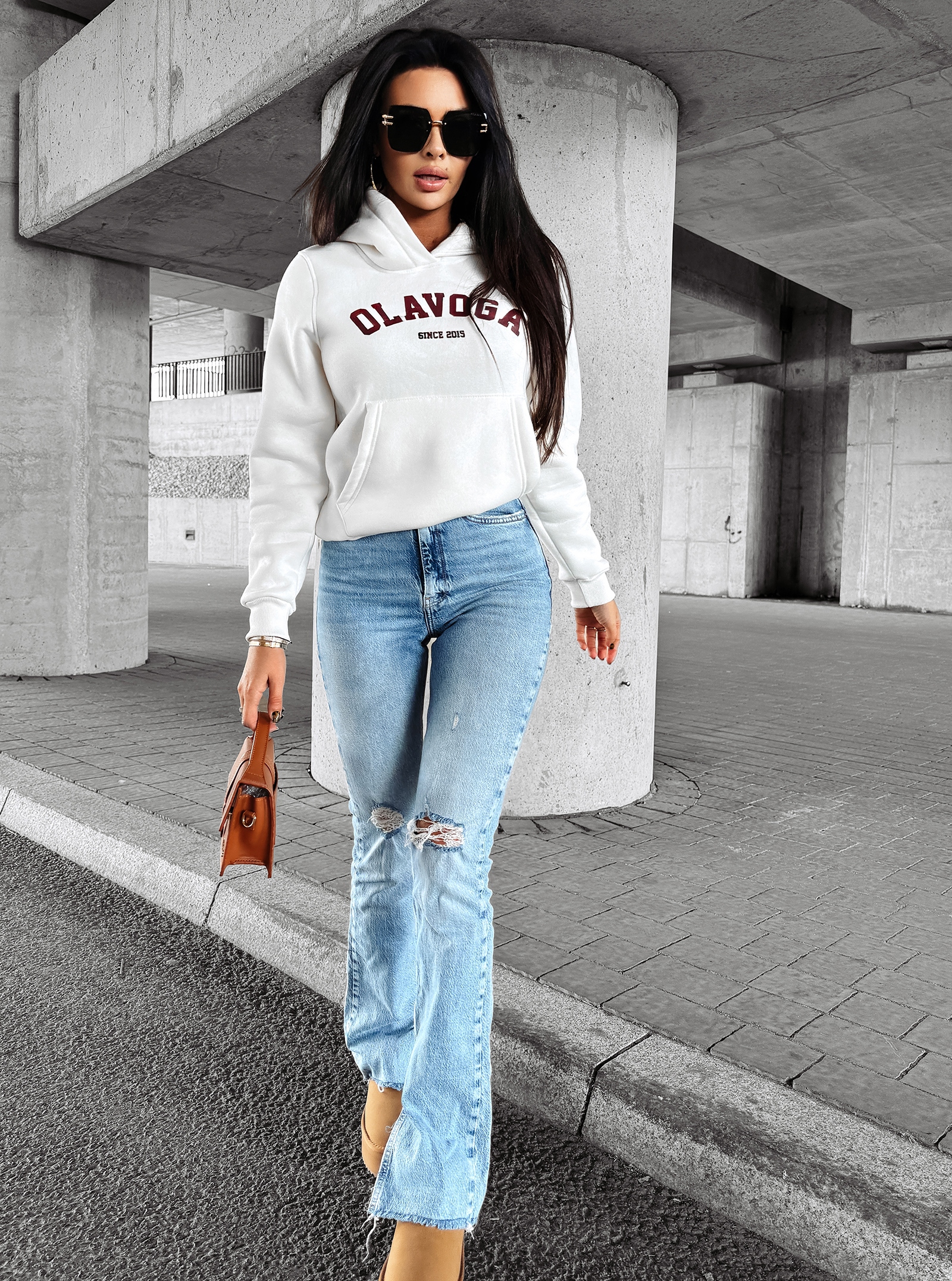 Bluza z kapturem MAKI OLAVOGA ecru