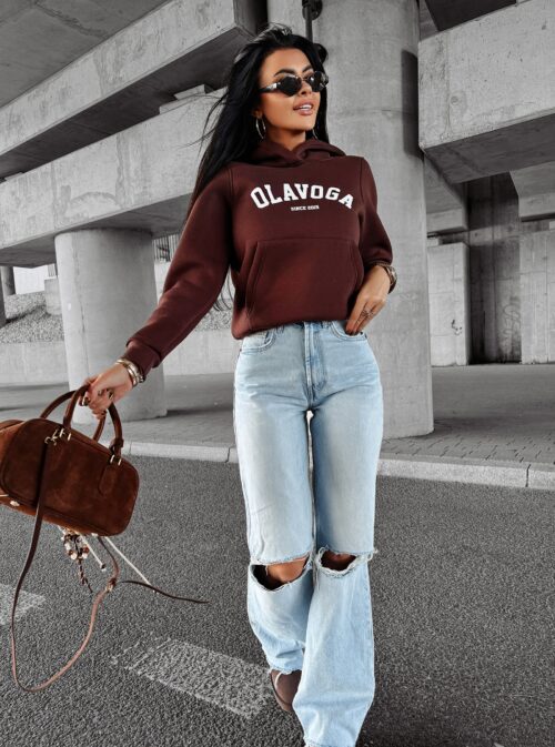 Bluza z kapturem MAKI OLAVOGA czekolada