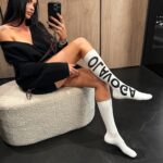 Skarpetki damskie za kostkę MASOKI OLAVOGA ecru-czarny