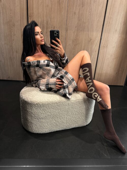 Skarpetki damskie za kostkę MASOKI OLAVOGA brąz