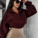 Bluza z baranka PERCHA OLAVOGA brązowa