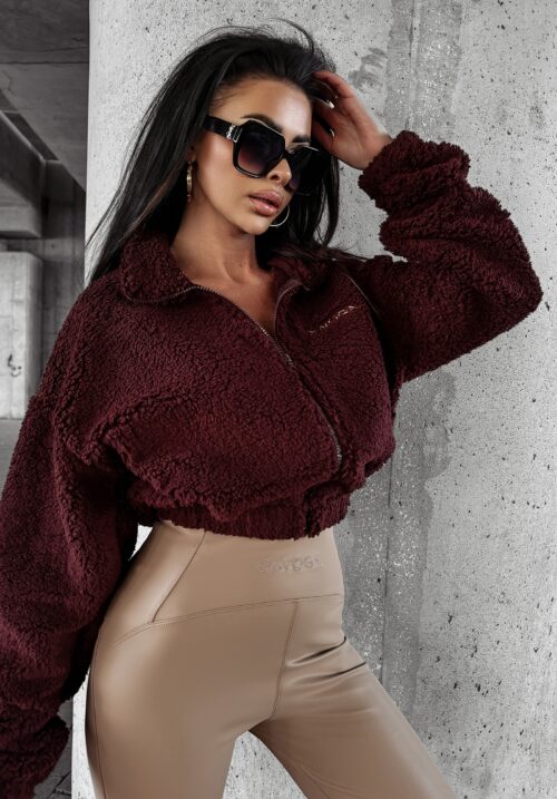 Bluza z baranka PERCHA OLAVOGA brązowa