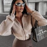 Bluza z baranka PERCHA OLAVOGA beżowa