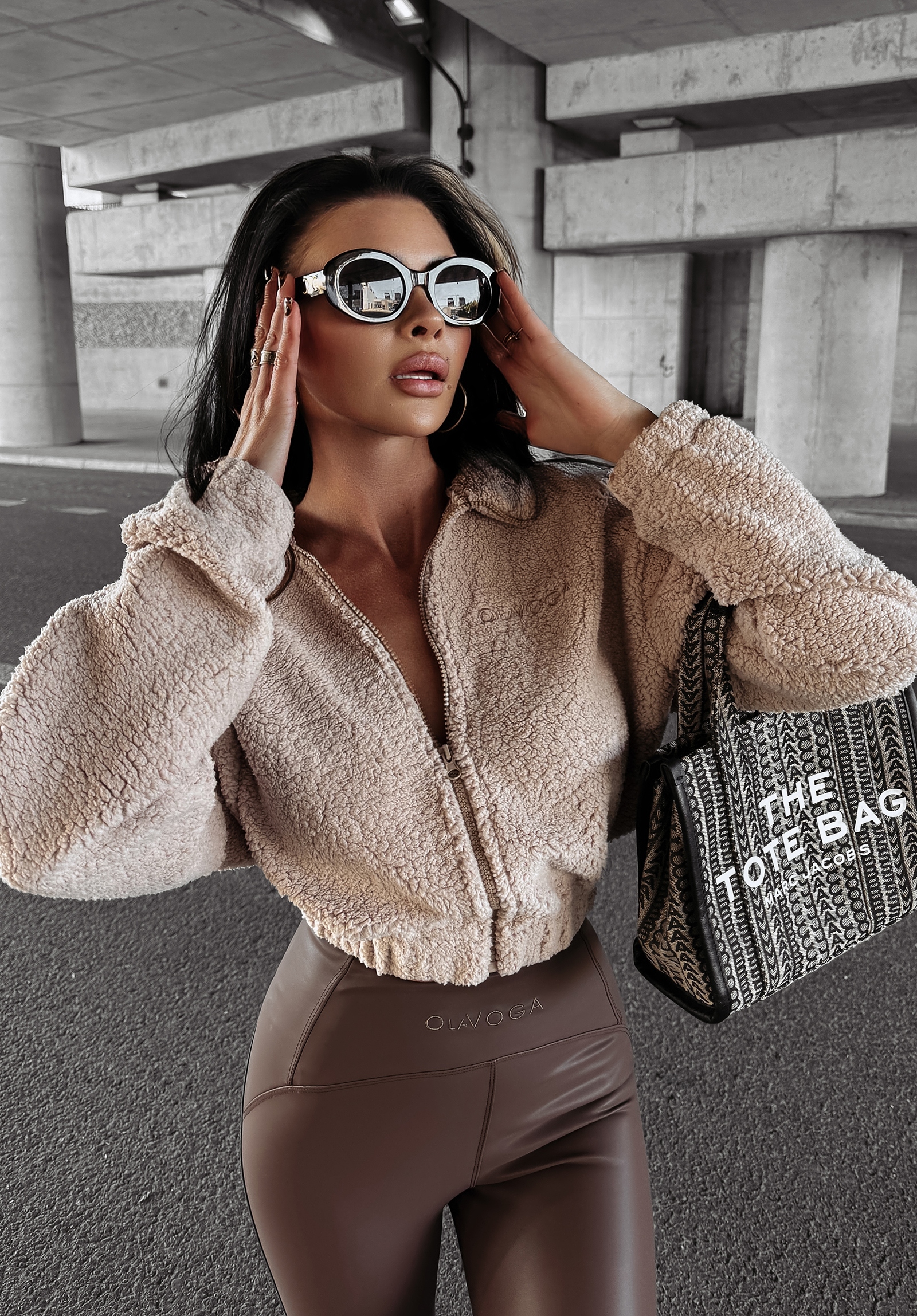 Bluza z baranka PERCHA OLAVOGA beżowa