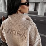 Bluza z baranka PERCHA OLAVOGA beżowa