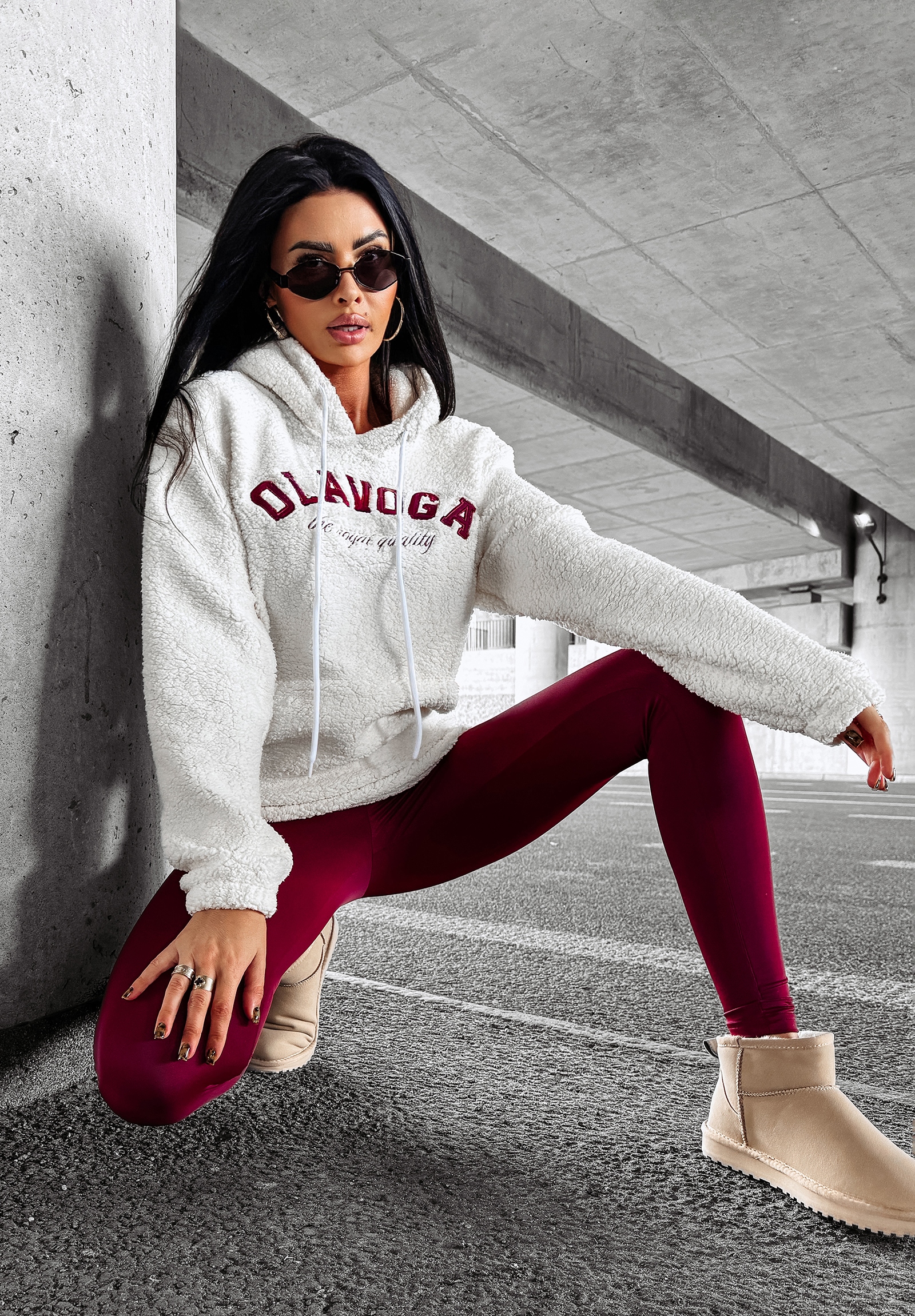 Bluza hoodie SAGADA OLAVOGA ecru
