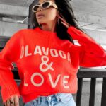 Sweter damski OLV LOVE OLAVOGA pomarańczowy