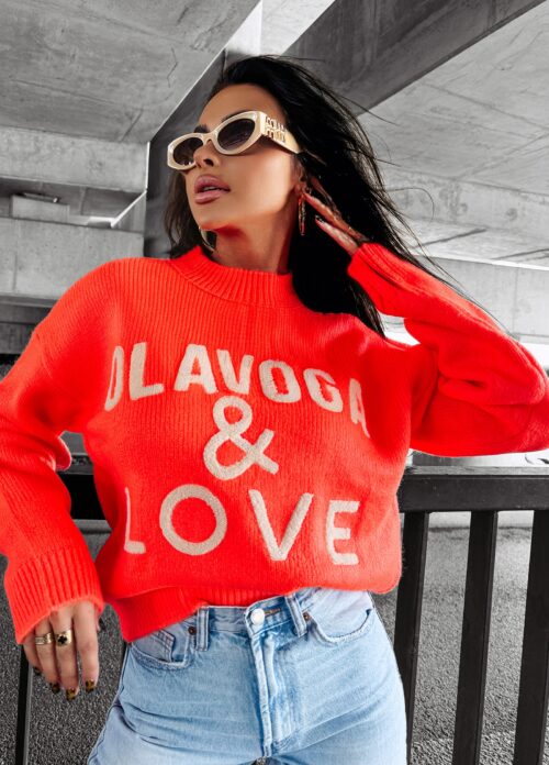 Sweter damski OLV LOVE OLAVOGA pomarańczowy