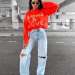 Sweter damski OLV LOVE OLAVOGA pomarańczowy