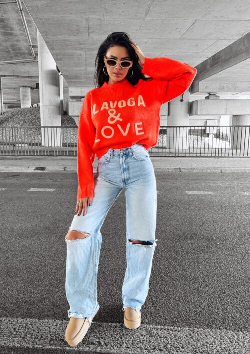 Sweter damski OLV LOVE OLAVOGA pomarańczowy