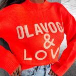 Sweter damski OLV LOVE OLAVOGA pomarańczowy