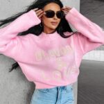 Sweter damski OLV LOVE OLAVOGA pudrowy róż