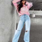 Sweter damski OLV LOVE OLAVOGA pudrowy róż