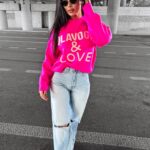 Sweter damski OLV LOVE OLAVOGA różowy